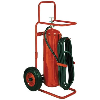EXTINTOR RECARGABLE DE CARRETILLA TIPO ABC DE 50 LIBRAS MARCA BADGER