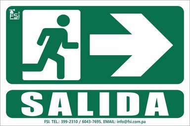 SEÑALIZACION FOTOLUMINISCENTE DE SALIDA RH -TAMAÑO (6" X 10")