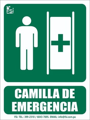 SEÑALIZACION FOTOLUMINISCENTE DE CAMILLA -TAMAÑO (6" X 8")