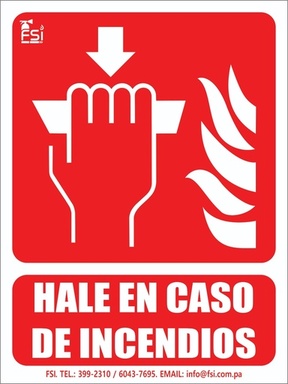 Señal Fotoluminiscente de Pulsador de Alarma 6" x 8"