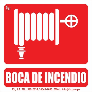 Señal Fotoluminiscente de Boca de Incendio 6" x 6"