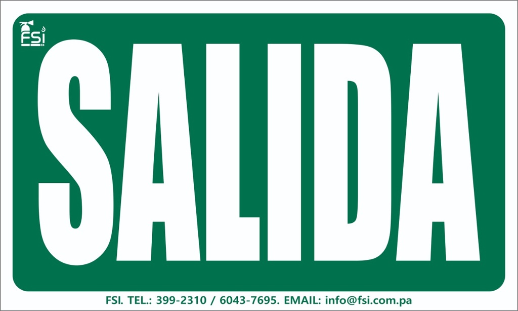 [SEV-008] SEÑALIZACION FOTOLUMINISCENTE DE SALIDA -TAMAÑO (6" X 10")