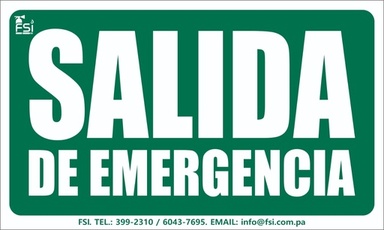 Señal Fotoluminiscente de Salida de Emergencia 8" x 12"