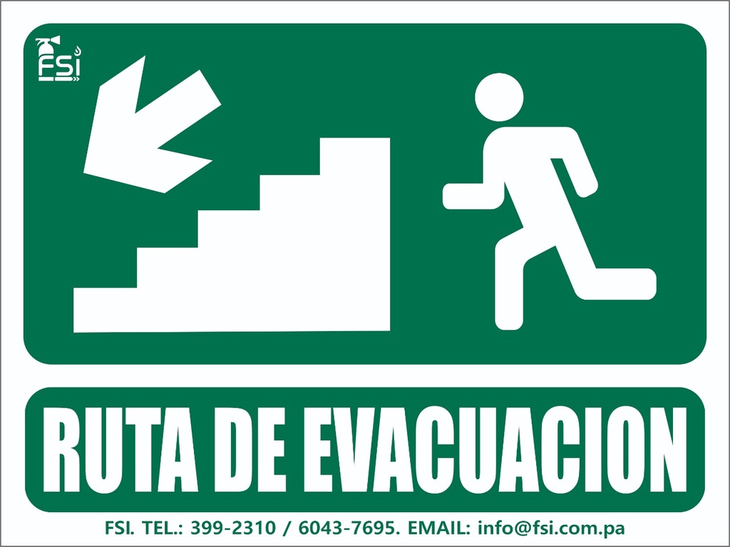 [SEV-012] SEÑALIZACION FOTOLUMINISCENTE DE RUTA DE EVACUACION BAJANDO ESCALERA LH -TAMAÑO (6" X 8")