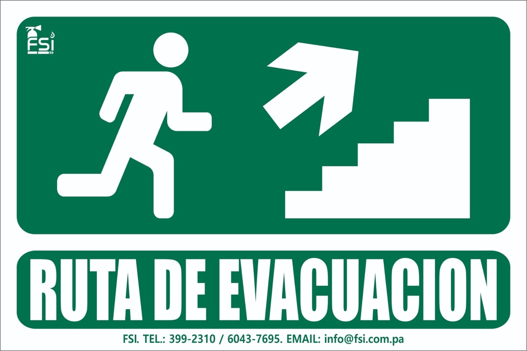 SEÑALIZACION FOTOLUMINISCENTE DE RUTA DE EVACUACION SUBIENDO ESCALERA RH -TAMAÑO (6" X 8")
