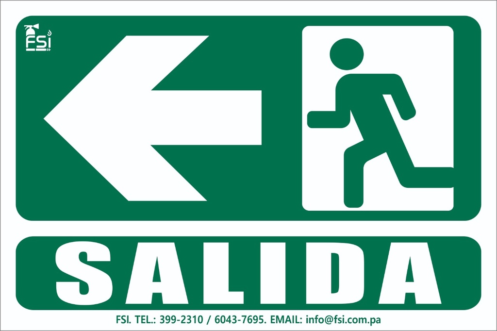 SEÑALIZACION FOTOLUMINISCENTE DE SALIDA LH -TAMAÑO (6" X 8")