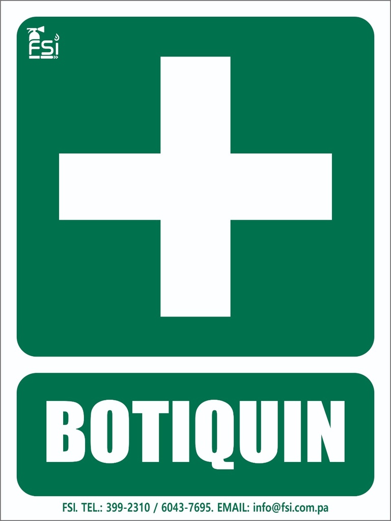 Señal Fotoluminiscente de Botiquín 6" x 8"