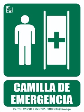 Señal Fotoluminiscente de Camilla 6" x 8"