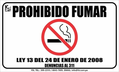 Señal de Prohibido Fumar 8.5" x 14"