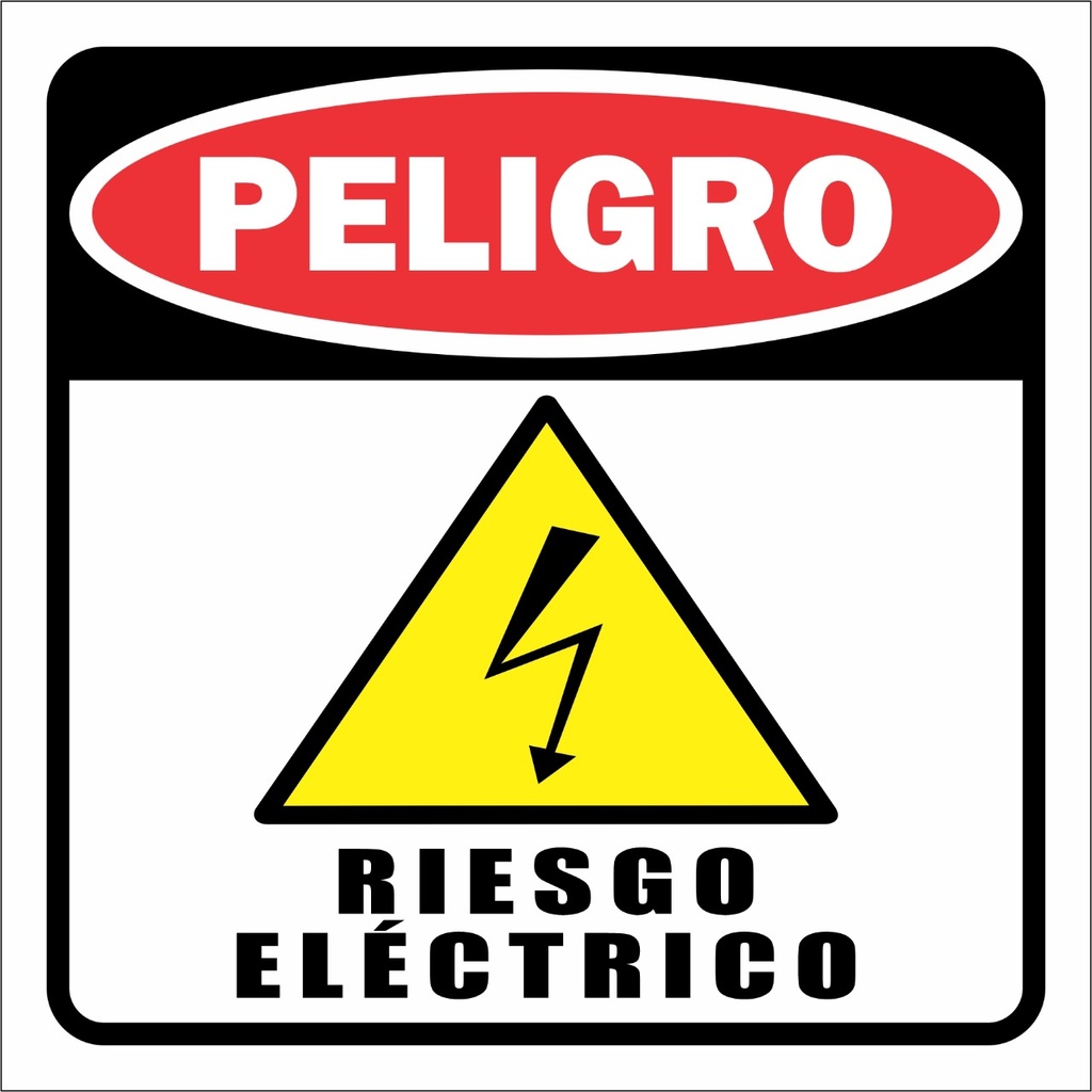 Sticker de Peligro Riesgo Eléctrico 6" x 6"