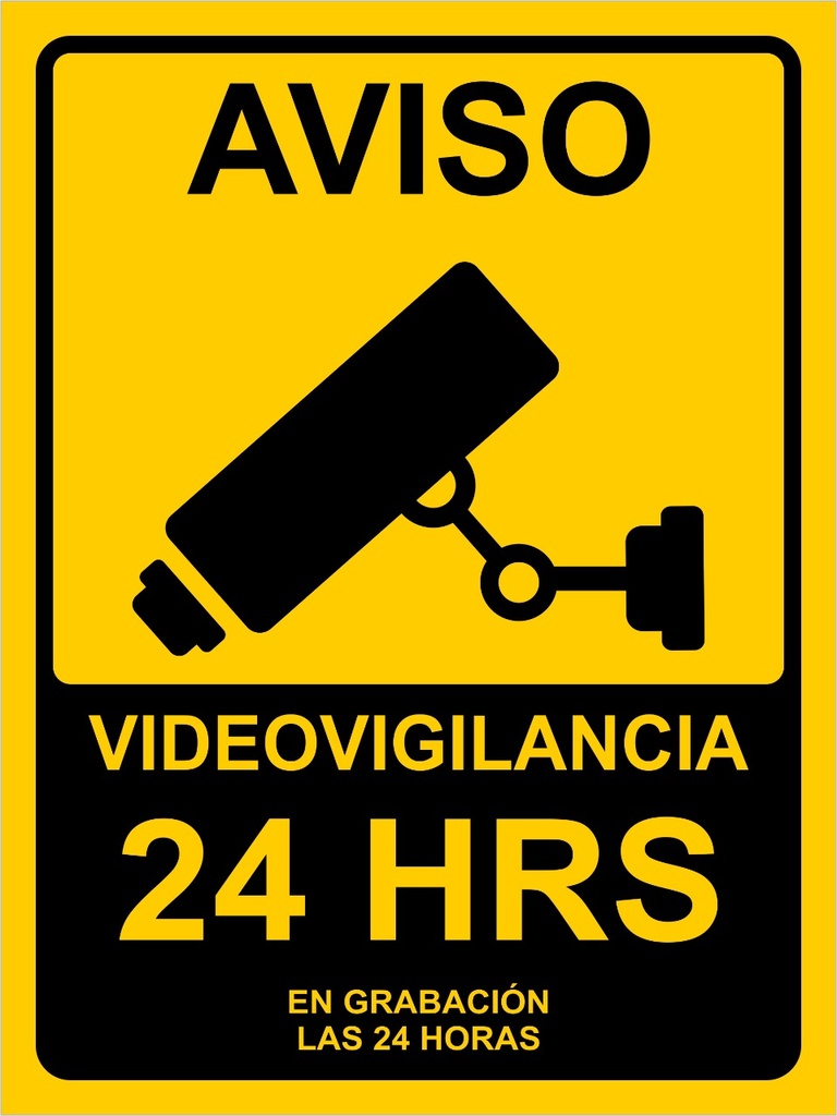 Señal de Aviso de Videovigilancia 8" x 12"