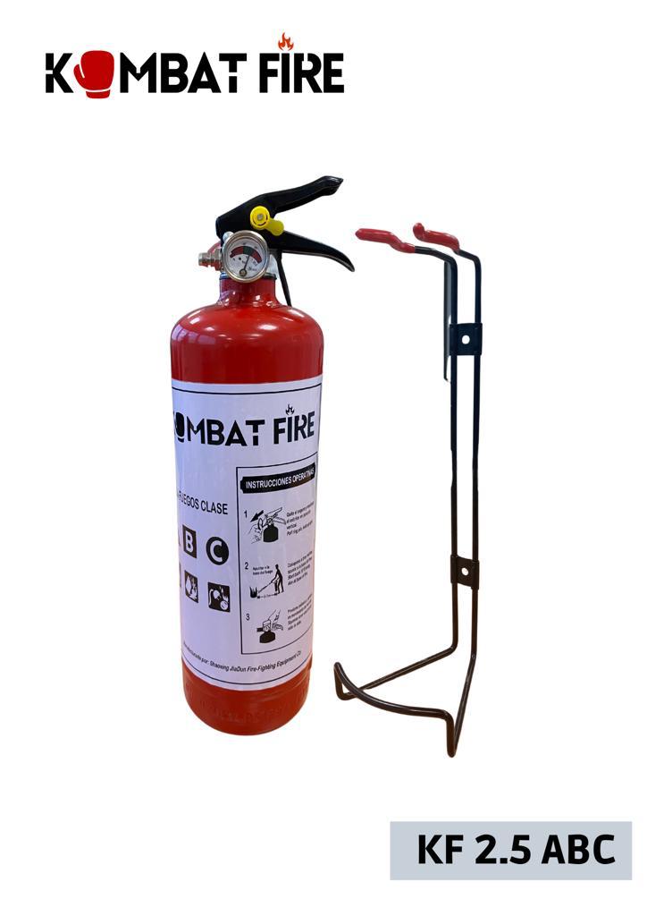 EXTINTOR RECARGABLE TIPO ABC DE 2.5 LBS  MARCA KOMBAT FIRE