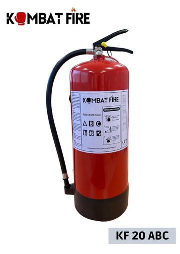 EXTINTOR RECARGABLE TIPO ABC DE 20 LBS MARCA KOMBAT FIRE