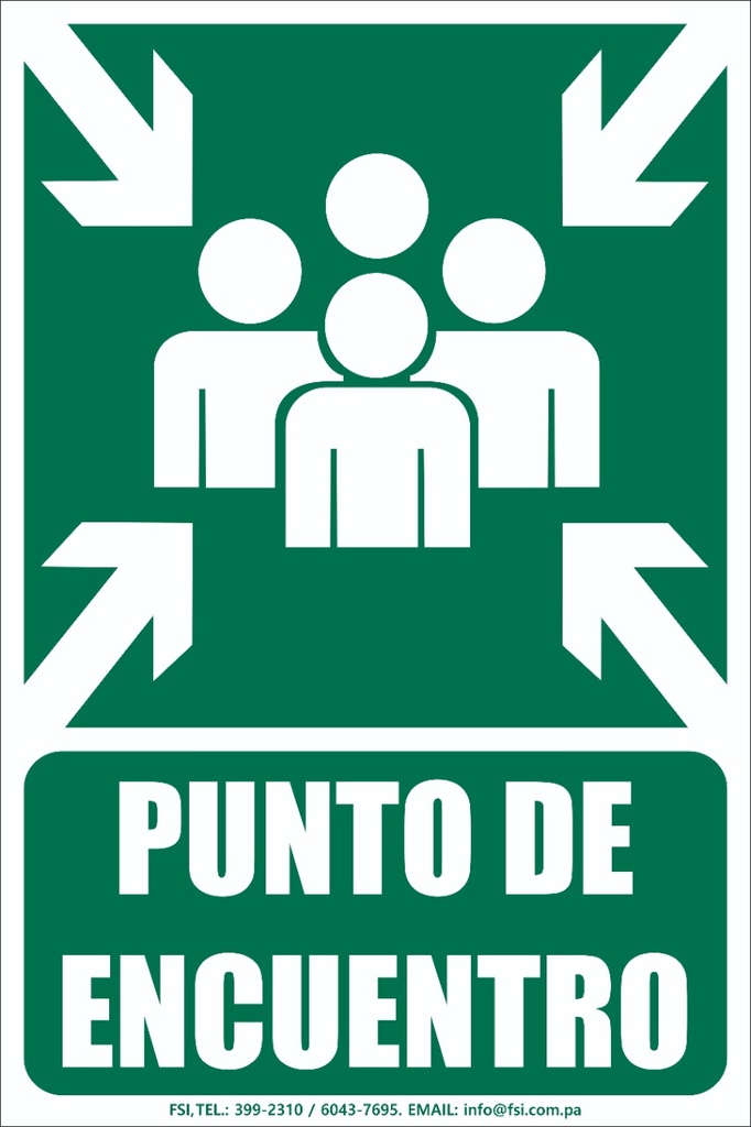 Letrero de Punto de Encuentro en PVC Blanco 12" x 18"