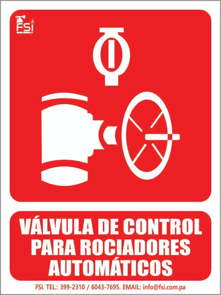 Señal Fotoluminiscente de Válvulas o Llave de Rociadores 6" x 8"