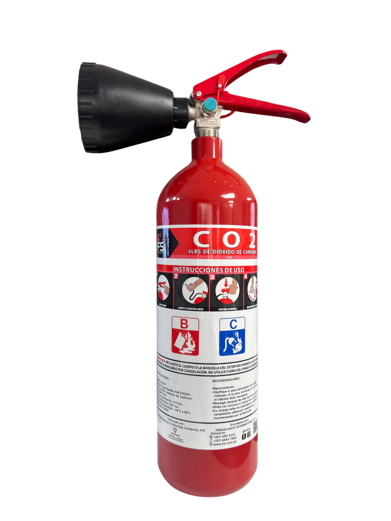 EXTINTOR RECARGABLE FSI BC DE CO2 DE 5 LBS