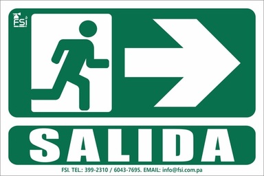 Señal Fotoluminiscente de Salida hacia la Derecha 6" x 10"