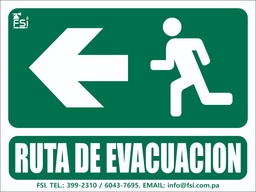 [SEV-010] SEÑALIZACION FOTOLUMINISCENTE DE RUTA DE EVACUACION LH -TAMAÑO (6" X 8")