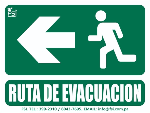 SEÑALIZACION FOTOLUMINISCENTE DE RUTA DE EVACUACION LH -TAMAÑO (6" X 8")