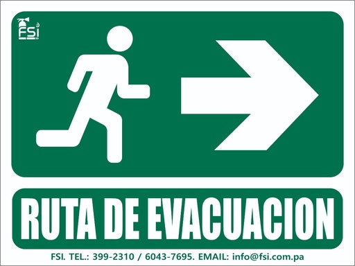 SEÑALIZACION FOTOLUMINISCENTE RUTA DE EVACUACION RH -TAMAÑO (6" X 8")