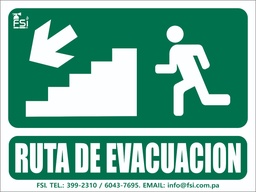 [SEV-012] SEÑALIZACION FOTOLUMINISCENTE DE RUTA DE EVACUACION BAJANDO ESCALERA LH 6&quot;x8&quot;