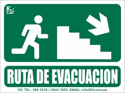 [SEV-029] SEÑALIZACION FOTOLUMINISCENTE DE RUTA DE EVACUACION BAJANDO ESCALERA RH