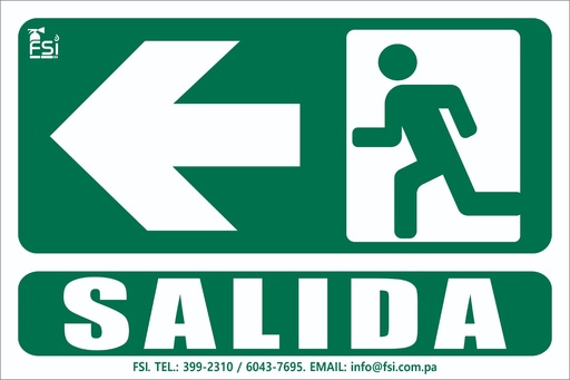 SEÑALIZACION FOTOLUMINISCENTE DE SALIDA LH -TAMAÑO (6" X 8")
