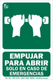 [SEV-019] SEÑALIZACION FOTOLUMINISCENTE DE EMPUJAR PARA ABRIR EN CASO DE EMERGENCIA