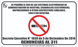 [PR-002] SEÑALIZACIÓN DE PROHIBIDO EL USO DE CIGARRILLO ELECTRÓNICO