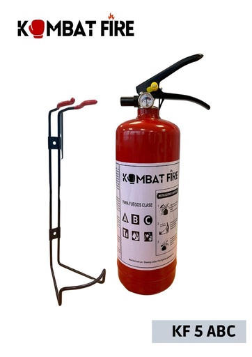 EXTINTOR RECARGABLE TIPO ABC DE 5 LBS KOMBAT FIRE