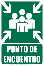 [SEV-027] LETRERO DE PUNTO DE ENCUENTRO EN PVC BLANCO 12&quot;X18&quot;