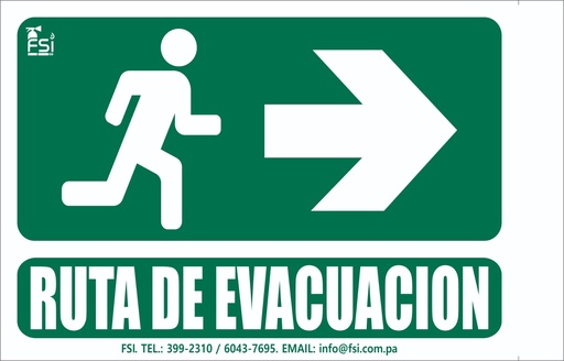 SEÑALIZACIÓN DE FOTOLUMINISCENTE RUTA DE EVACUACIÓN TIPO BANDERA -TAMAÑO (6" X 8")